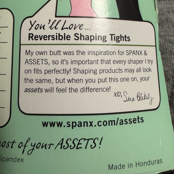 Lot of Assets by Spanx Black Reversible Shaping Tights Flipside Diamond - Picture 7 of 7